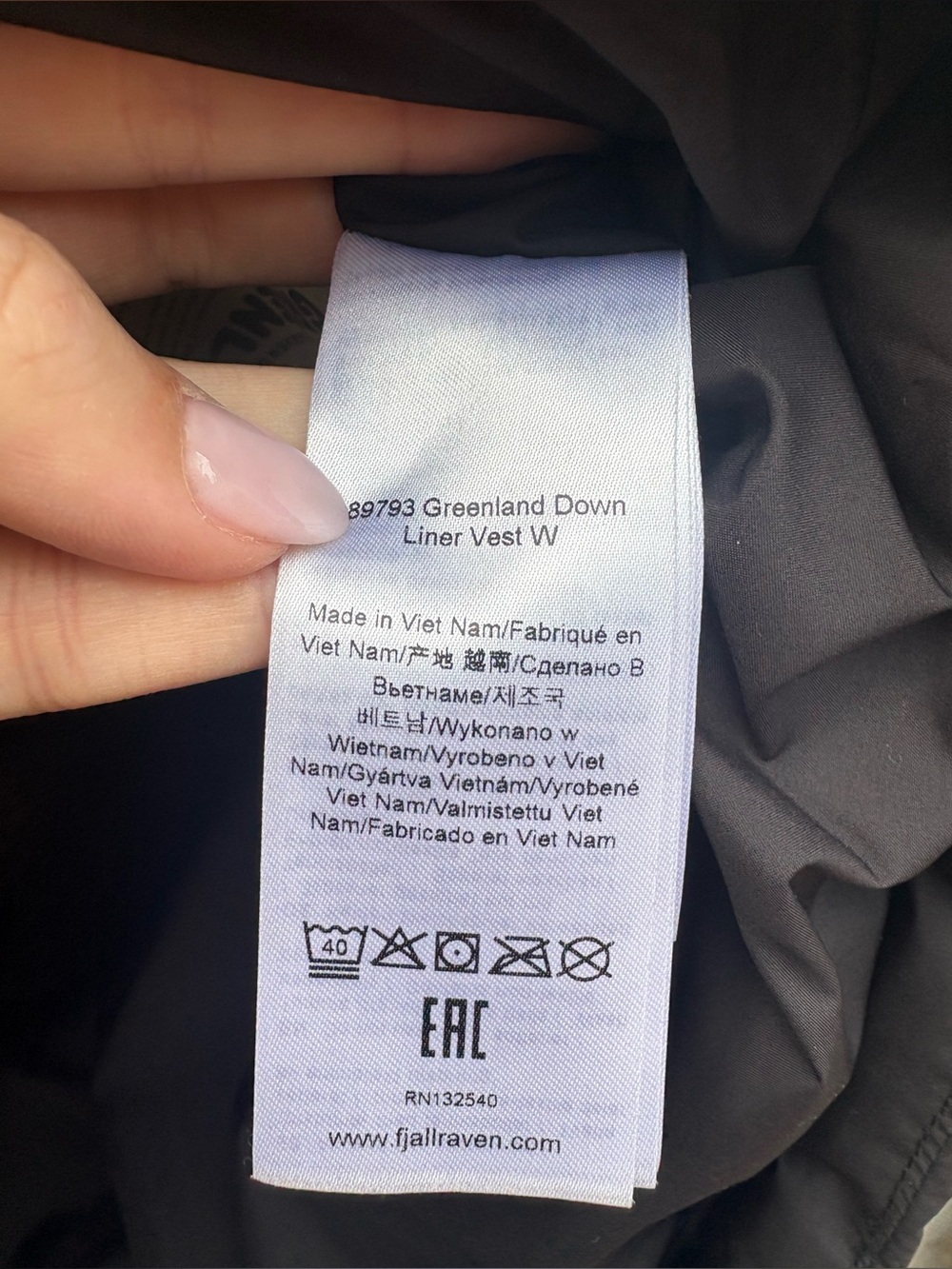 Fjallraven Greenland Down Liner Vest Black - Picture 7 of 9